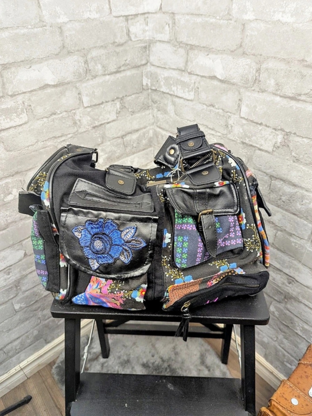 Desigual Patchwork Floral Hand Bag Shoulderr Bag Like New